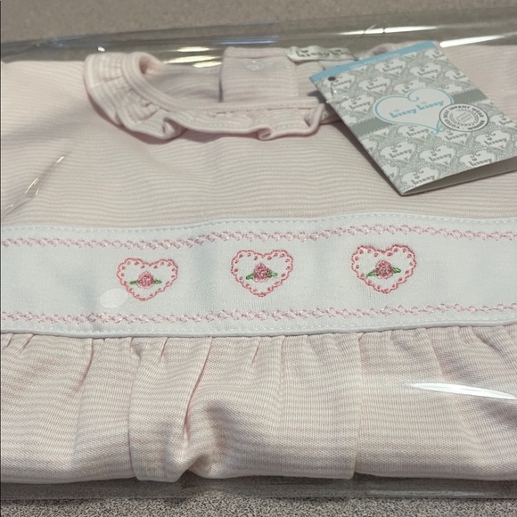 Kissy Kissy Baby Girl's Embroidered Striped Footie NWT Size 6-9 months - Picture 1 of 6